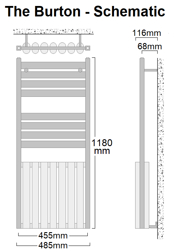 Burton Towel Radiator 485 x 1180